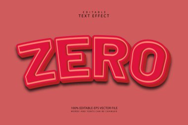 Sıfır düzenlenebilir metin efekti 3 boyut modern stili kabartma