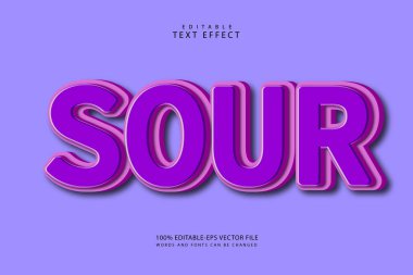 Ekşi metin efekti 3 boyut modern stili kabartma