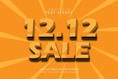 12.12 indirimli metin efekti 3 boyutlu kabartma modern stili