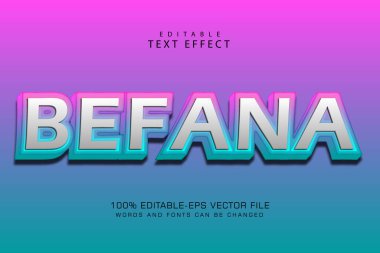 Befana düzenlenebilir metin efekti 3 boyutlu kabartma modern stili
