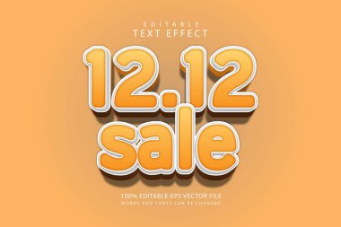 12.12 indirimli metin efekti 3 boyutlu kabartma modern stili