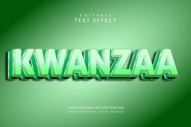 Kwanzaa düzenlenebilir metin efekti 3 boyut kabartma modern biçimi