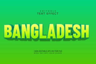 Bangladeş düzenlenebilir metin efekti 3 boyut modern stili kabartma