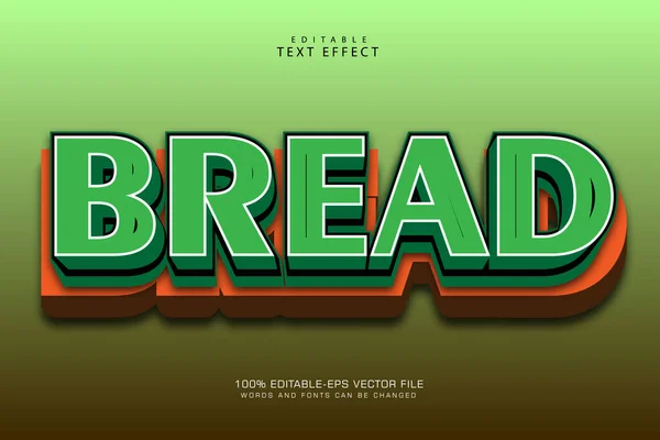 Хліб Редагований Текстовий Ефект Розмірний Стиль Мультфільму — стоковий вектор