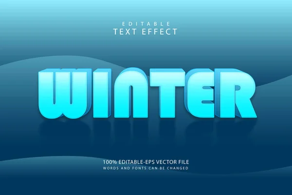 Зимовий Редагований Текстовий Ефект Вимір Сучасного Стилю — стоковий вектор