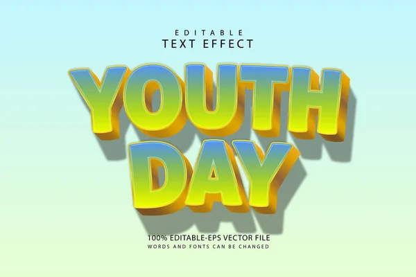 Journée Jeunesse Effet Texte Modifiable Dimensions Style Moderne — Image vectorielle