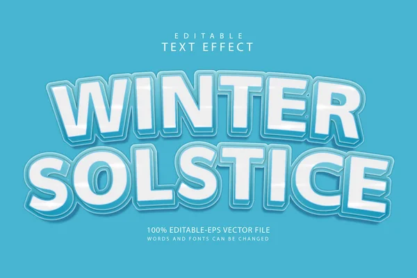 Wintersonnenwende Editierbare Text Effekt Dimensionale Prägung Cartoon Stil — Stockvektor