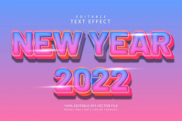 Nieuwjaar 2022 Bewerkbaar Teksteffect Dimensie Emboss Moderne Stijl — Stockvector