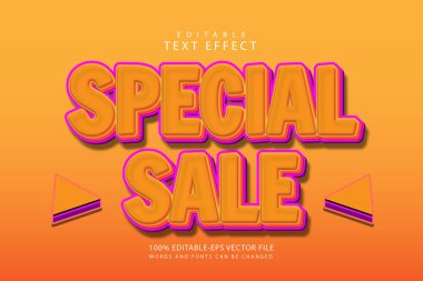 Özel satış düzenlenebilir metin efekti 3 boyut kabartma modern stili