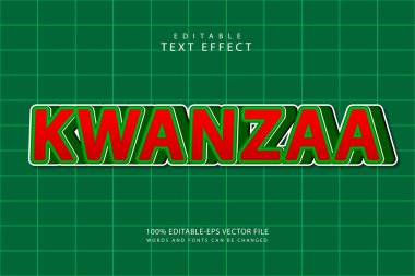 Kwanzaa düzenlenebilir metin efekti 3 boyut kabartma biçimi
