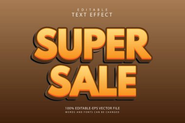 Süper satış düzenlenebilir metin efekti 3 boyut kabartma biçimi