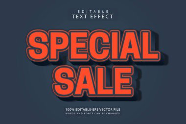 Özel satış düzenlenebilir metin efekti 3 boyut kabartma modern stili