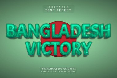 Bangladeş zaferi düzenlenebilir metin efekti 3 boyutlu modern biçim