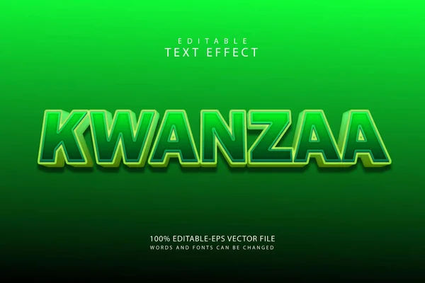Kwanzaa Effet Texte Modifiable Dimensions Incarnent Style Moderne — Image vectorielle