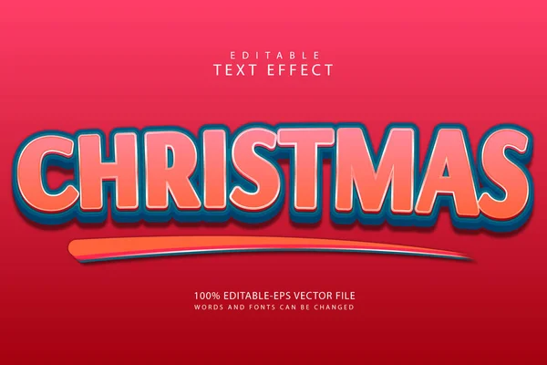 Vánoční Upravitelný Textový Efekt Dimenze Reliéf Moderní Styl — Stockový vektor