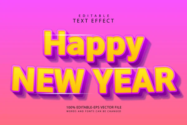 Bonne Année Éditable Effet Texte Dimensions Embrasse Style Moderne — Image vectorielle