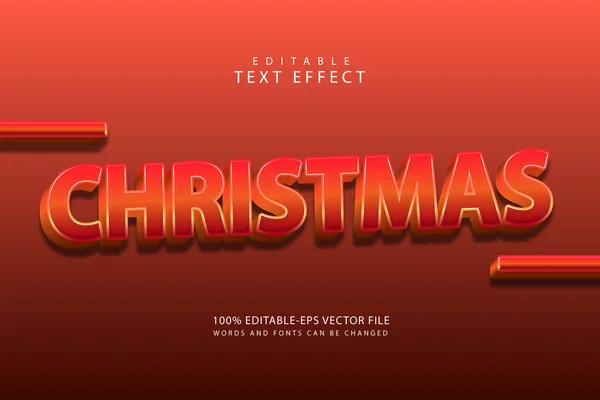 Kerstmis Bewerkbare Tekst Effect Dimensie Moderne Stijl — Stockvector