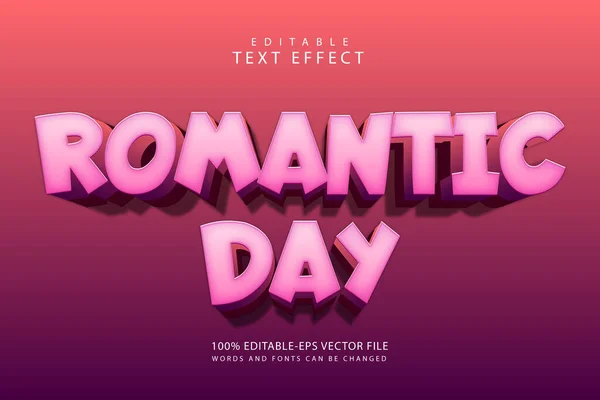 Romantický Den Upravitelný Text Efekt Dimenze Reliéf Moderní Styl — Stockový vektor