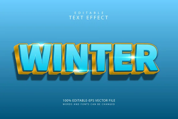 Zimní Upravitelný Textový Efekt Dimenze Reliéf Moderní Styl — Stockový vektor