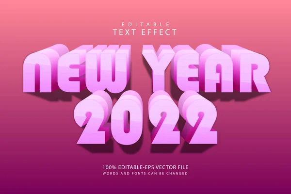 Nouvel 2022 Effet Texte Modifiable Dimensions Incarnent Style Moderne — Image vectorielle