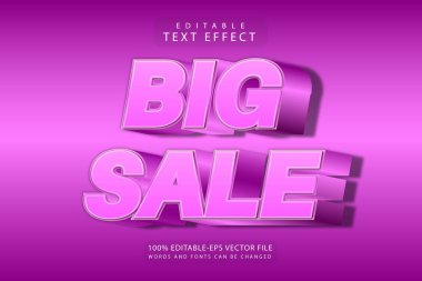 Büyük indirimli metin efekti 3 boyutlu kabartma modern stili