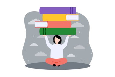 Dünya Kitap Günü Düz Tasarım İllüstrasyonu