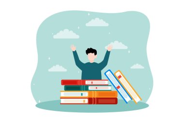 Dünya Kitap Günü Düz Tasarım İllüstrasyonu