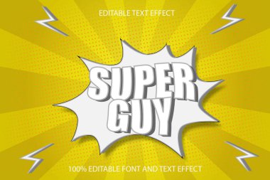süper adam düzenlenebilir metin efekti kabartma biçimi