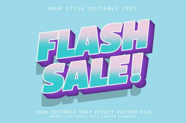flash sale düzenlenebilir metin efekti modern stili kabartma