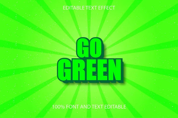 Verde Editável Efeito Texto Relevo Estilo Retro —  Vetores de Stock