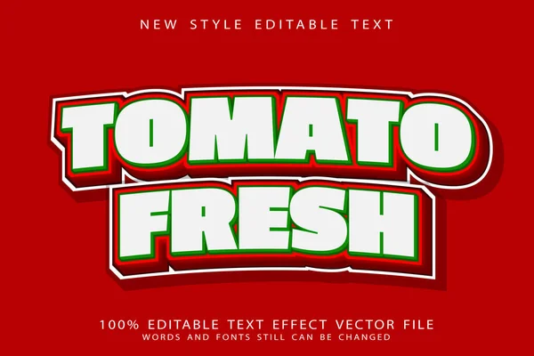 stock vector tomato fresh text effect emboss cartoon style