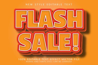 flash sale düzenlenebilir metin efekti modern stili kabartma