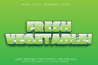 Taze sebze düzenlenebilir metin efekti modern stili kabartma