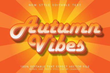 Sonbahar titreşimleri düzenlenebilir metin efekti modern stili kabartma