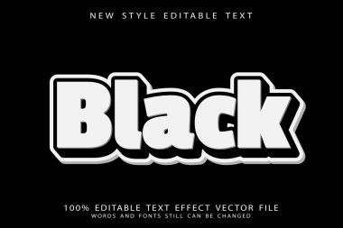 siyah düzenlenebilir metin efekti modern biçimi kabartır