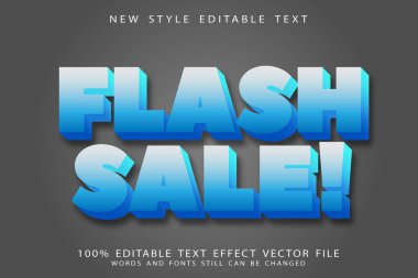 flash sale düzenlenebilir metin efekti modern stili kabartma