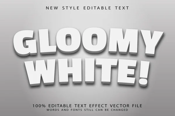 Gloomy Branco Editável Efeito Texto Estilo Moderno — Vetor de Stock