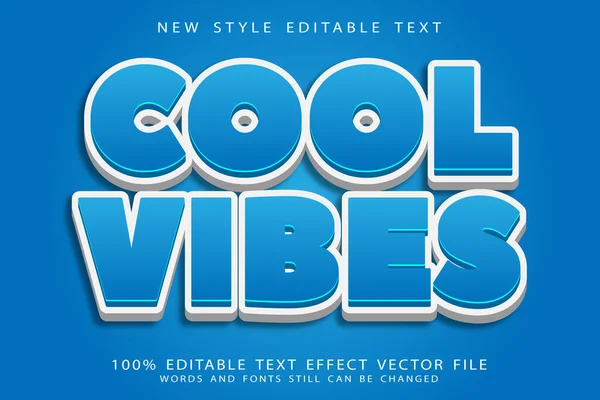 Cold Vibes Editable Text Effect Emboss Modern Style — Stock Vector