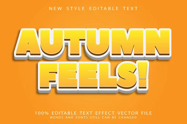 Outono Sente Editável Efeito Texto Relevo Estilo Moderno — Vetor de Stock