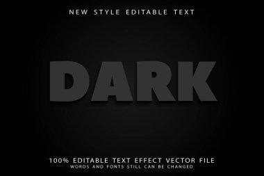 karanlık düzenlenebilir metin efekti modern biçimi kabartır