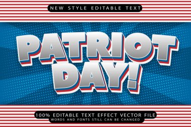 Vatanseverlik Günü metin efekti modern stili kabartma