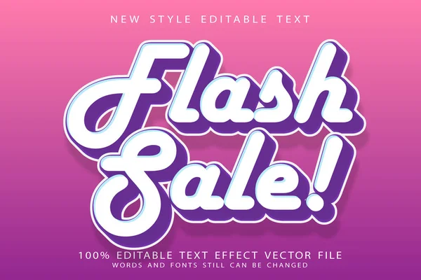 Flash Venda Editável Efeito Texto Relevo Estilo Moderno — Vetor de Stock