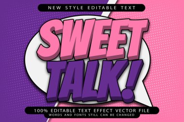 tatlı konuşma düzenlenebilir metin efekti kabartma komik biçimi