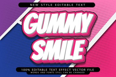 yapışkan gülümseme düzenlenebilir metin efekti kabartma biçimi