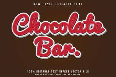 Çikolata düzenlenebilir metin efekti modern stili kabartma