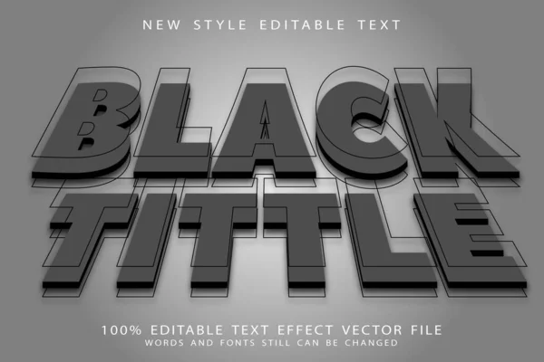 Black Tittle Editable Text Effect Emboss Modern Style — Stock Vector