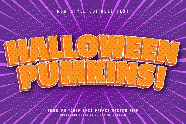 Halloween Pumpkins Editable Text Effect Emboss Modern Style — 스톡 벡터