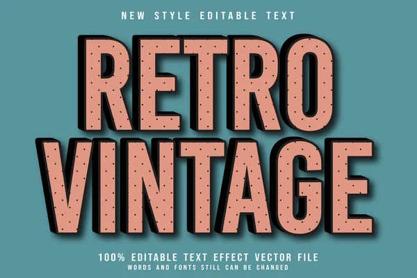 Retro Vintage Editable Efecto Texto Relieve Estilo Vintage — Vector de stock