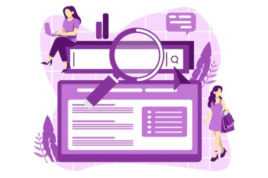 Ticari Pazarlama Düz Tasarım İllüstrasyonu