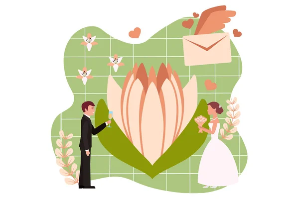 Свадебная Вечеринка Плоским Дизайном — стоковый вектор